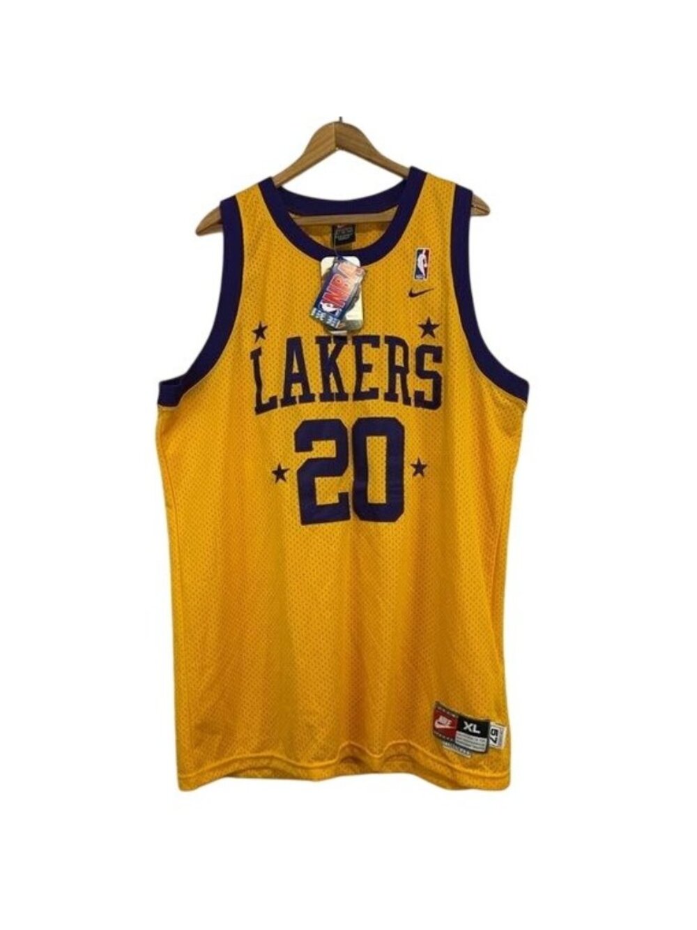 NWT Vintage Los Angeles Lakers Gary Payton #20 Jersey Yellow & Purple Nike Team
